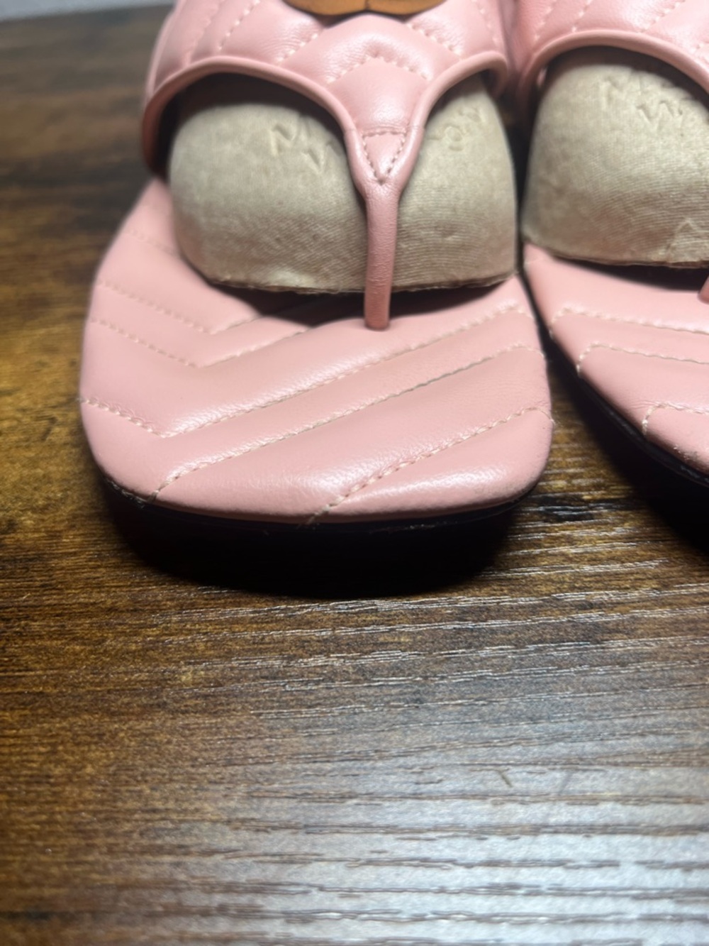 Gucci Pink Marmont Quilted Leather Thong Sandal perfect pink 39.5 - Picture 5 of 10